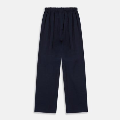 Navy Cotton-Cashmere Pyjama Trousers Image 2