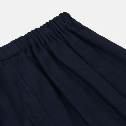 Navy Cotton-Cashmere Pyjama Trousers Image 1