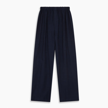 Navy Cotton-Cashmere Pyjama Trousers Image 3