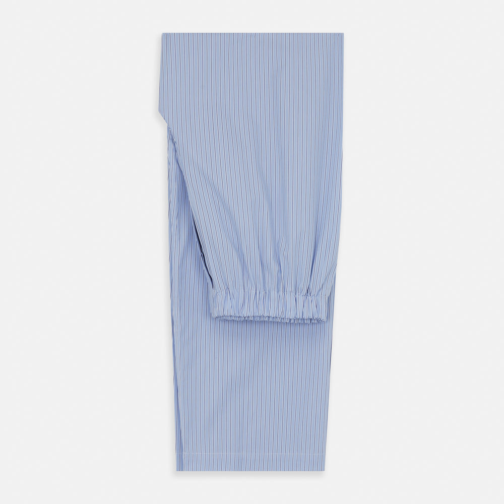 Blue Stripe Cotton Pyjama Trousers