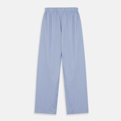 Blue Stripe Cotton Pyjama Trousers Image 3