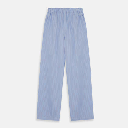 Blue Stripe Cotton Pyjama Trousers Image 1