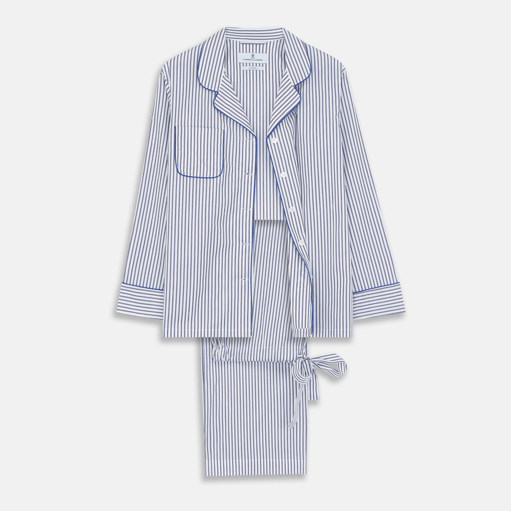 Women's Dara Navy Stripe Pyjama Set