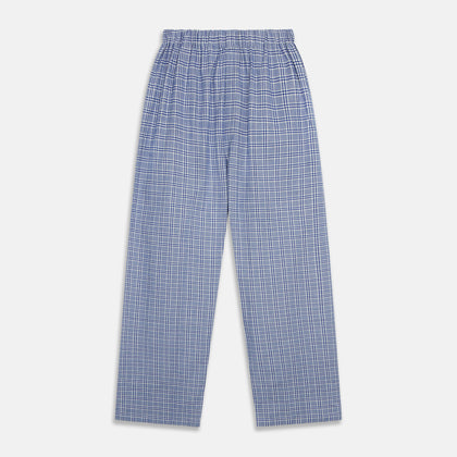 Blue Check Modern Cotton Pyjama Set Image 4