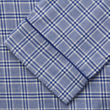 Blue Check Modern Cotton Pyjama Set Image 2
