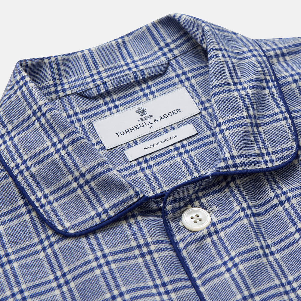 Blue Check Modern Cotton Pyjama Set