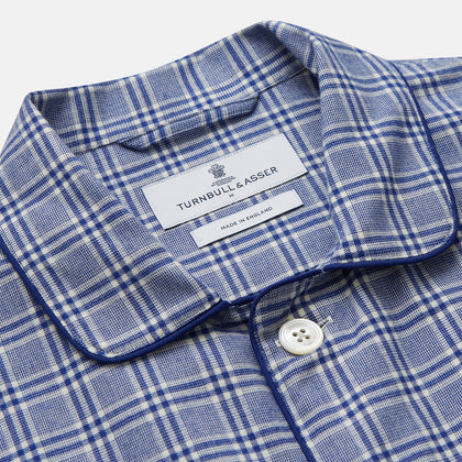 Blue Check Modern Cotton Pyjama Set Image 1