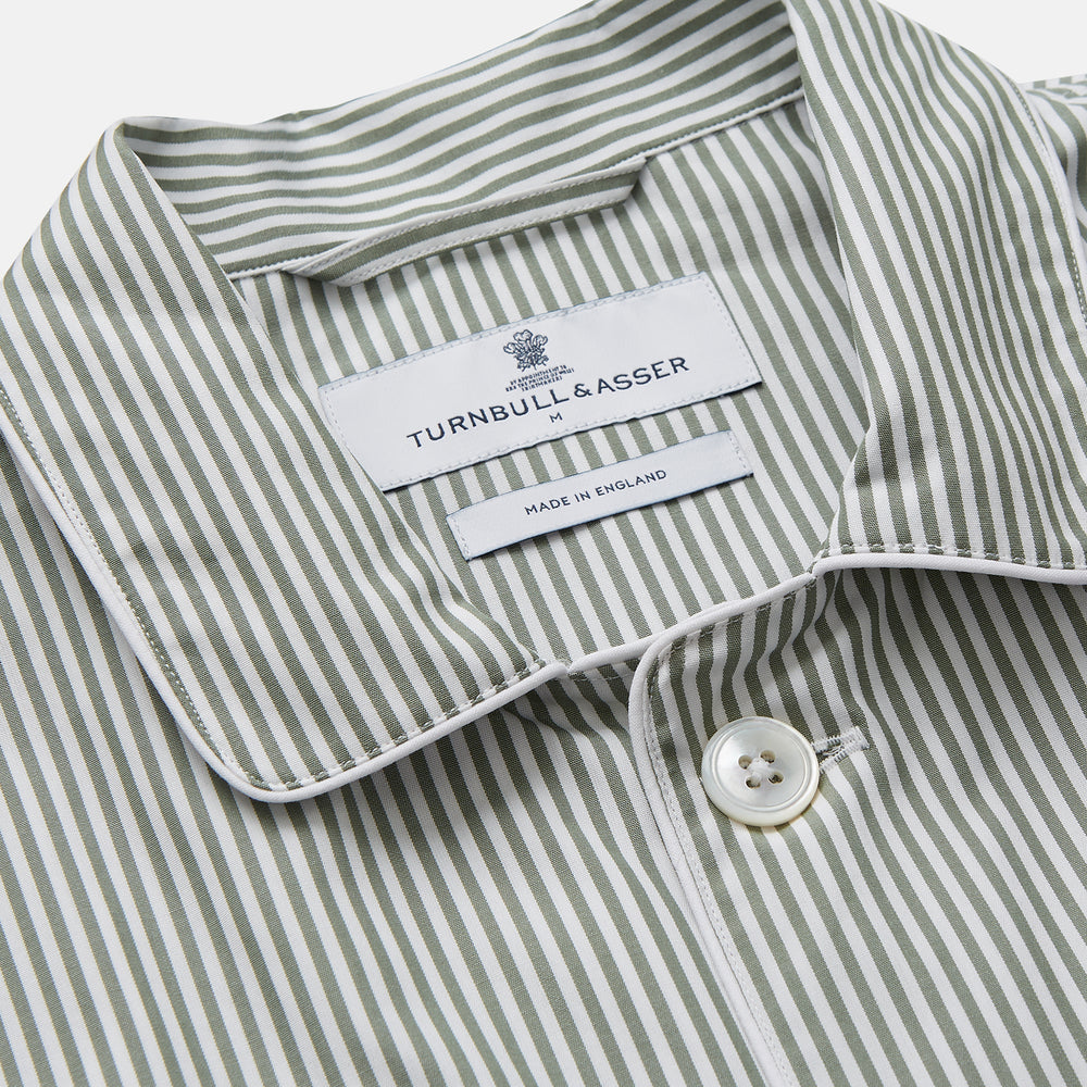 Green Bengal Stripe Modern Fit Cotton Pyjama Set