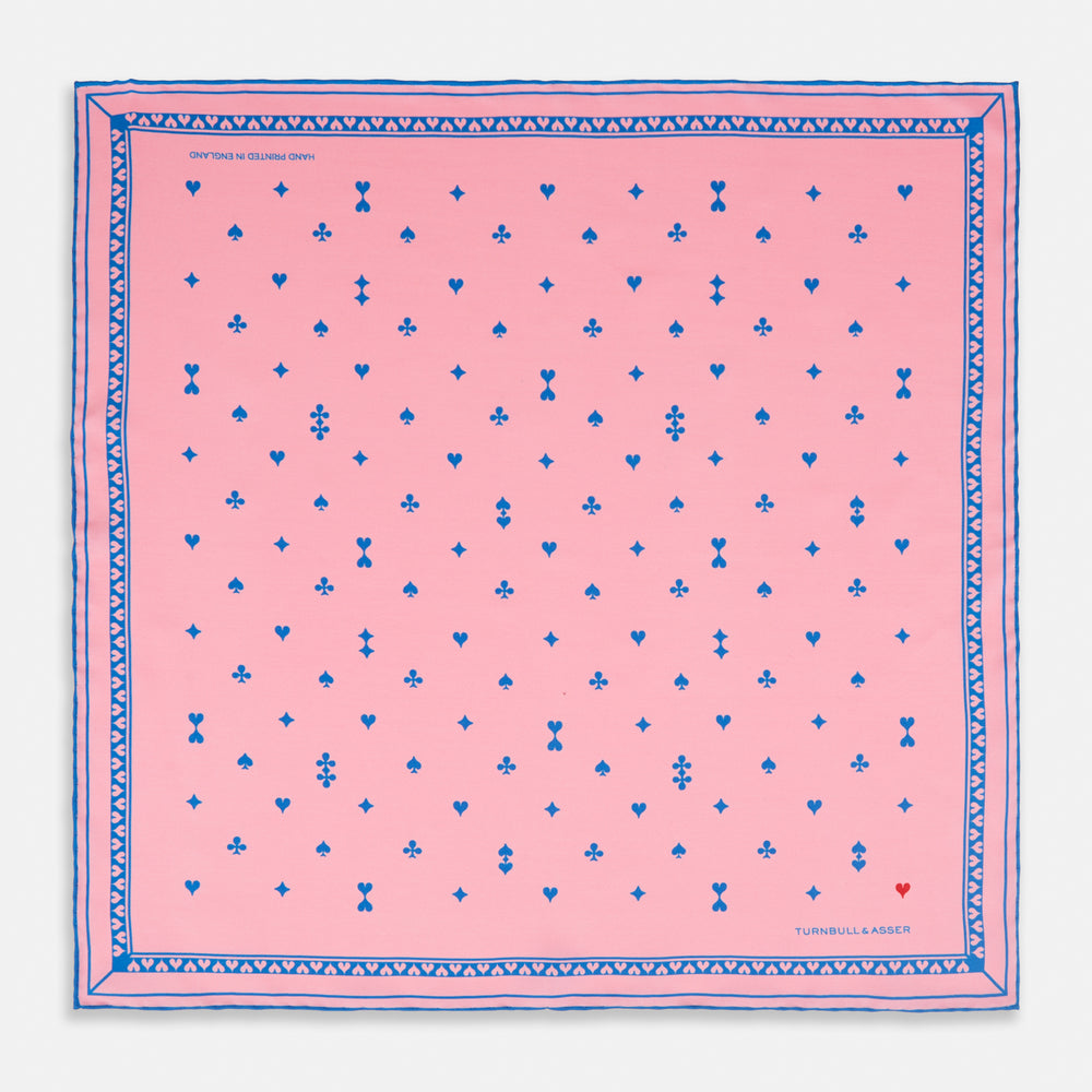 Pink Hearts Silk Pocket Square