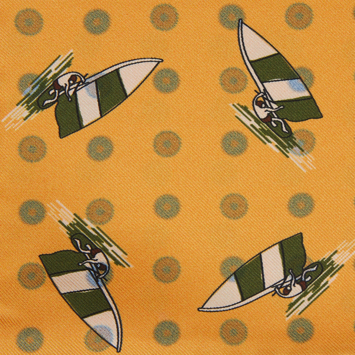 View 2 of product Yellow Windsurfer Double-Faced Silk Print Pocket Square