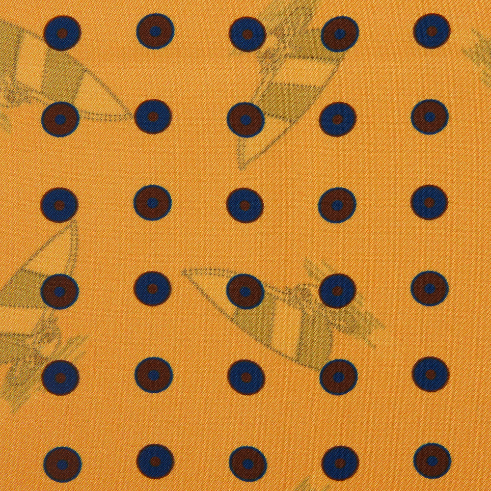 Yellow Windsurfer Double-Faced Silk Print Pocket Square