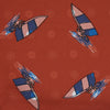 View 3 of product Red Windsurfer Double-Faced Silk Print Pocket Square
