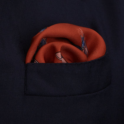Red Windsurfer Double-Faced Silk Print Pocket Square Image 3