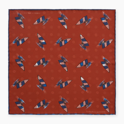 Red Windsurfer Double-Faced Silk Print Pocket Square Image 6