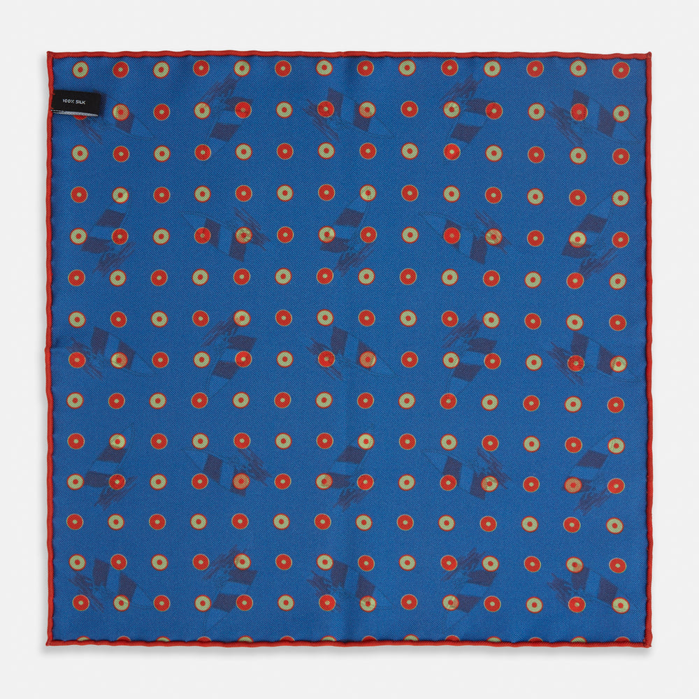 Blue Windsurfer Double-Faced Silk Print Pocket Square