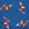 View 3 of product Blue Windsurfer Double-Faced Silk Print Pocket Square