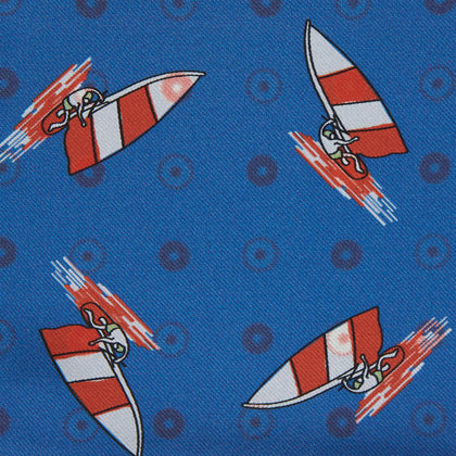 Blue Windsurfer Double-Faced Silk Print Pocket Square Image 2