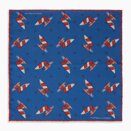 Blue Windsurfer Double-Faced Silk Print Pocket Square Image 6