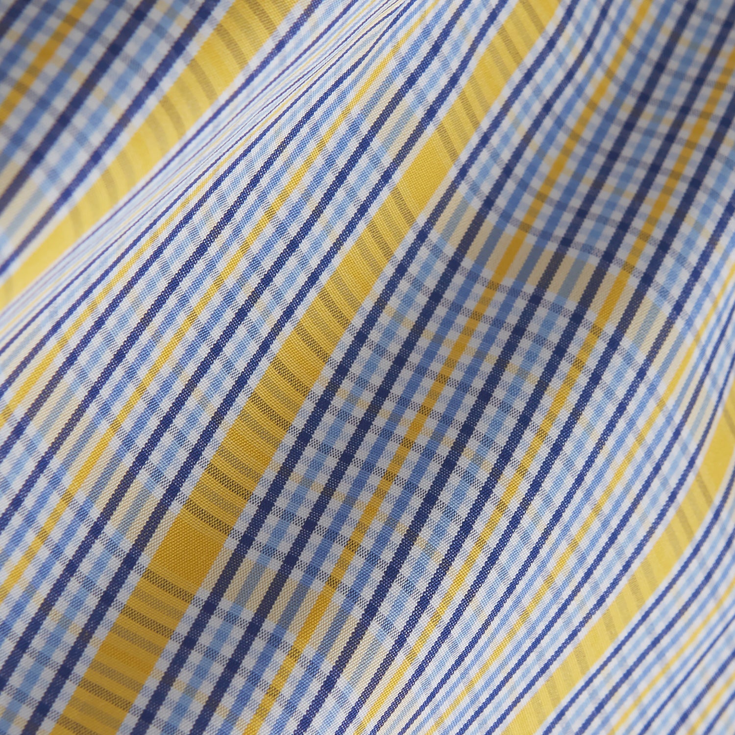 View 6 of product Yellow and Blue Fancy Check Regular Fit Shirt with T&A Collar