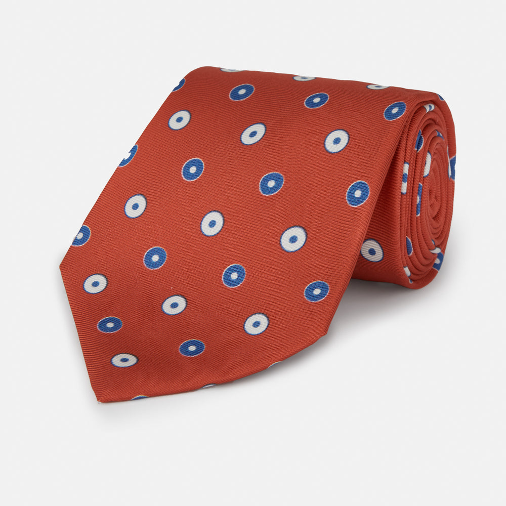 Crimson Geometric Printed Silk Tie
