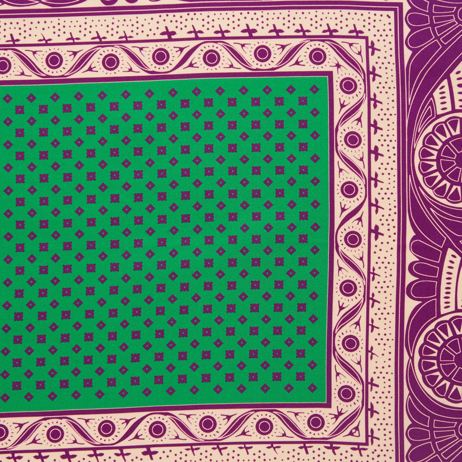 Purple Abstract Border Silk Pocket Square