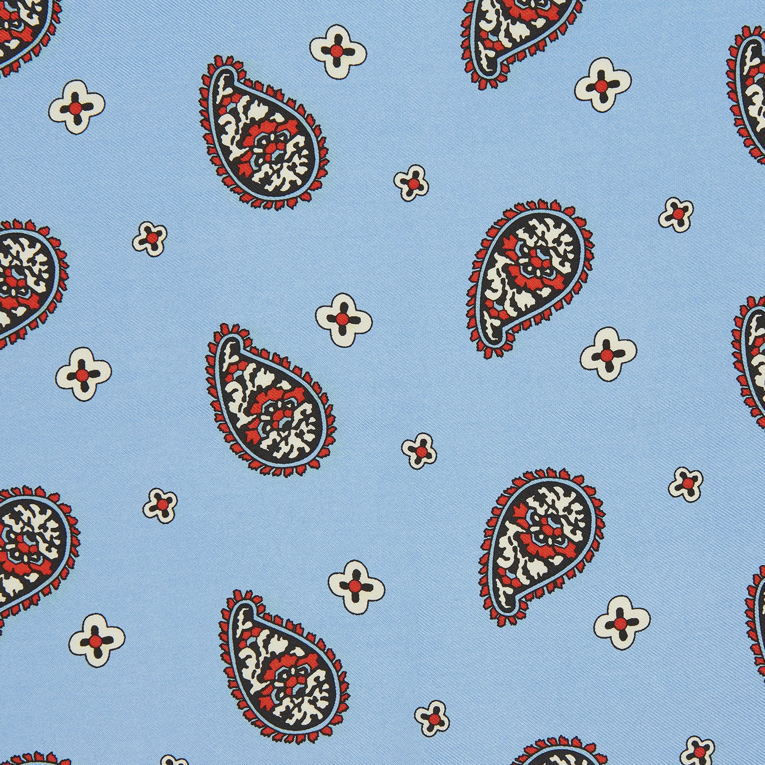 View 3 of product Pale Blue Squiggle Paisley Pocket Square