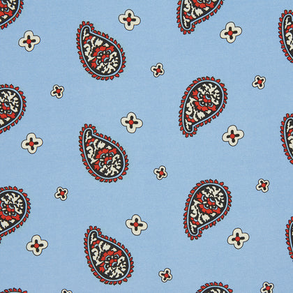 Pale Blue Squiggle Paisley Pocket Square Image 2
