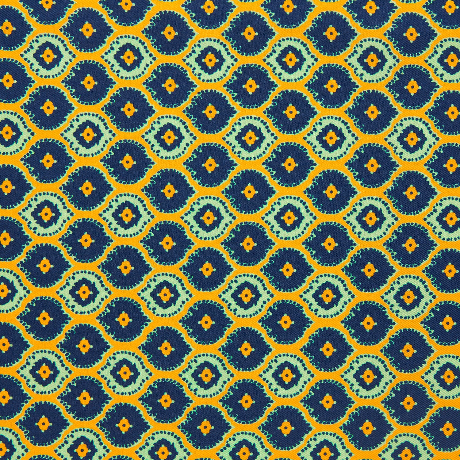 View 3 of product Yellow Medallion Print Silk Pocket Square