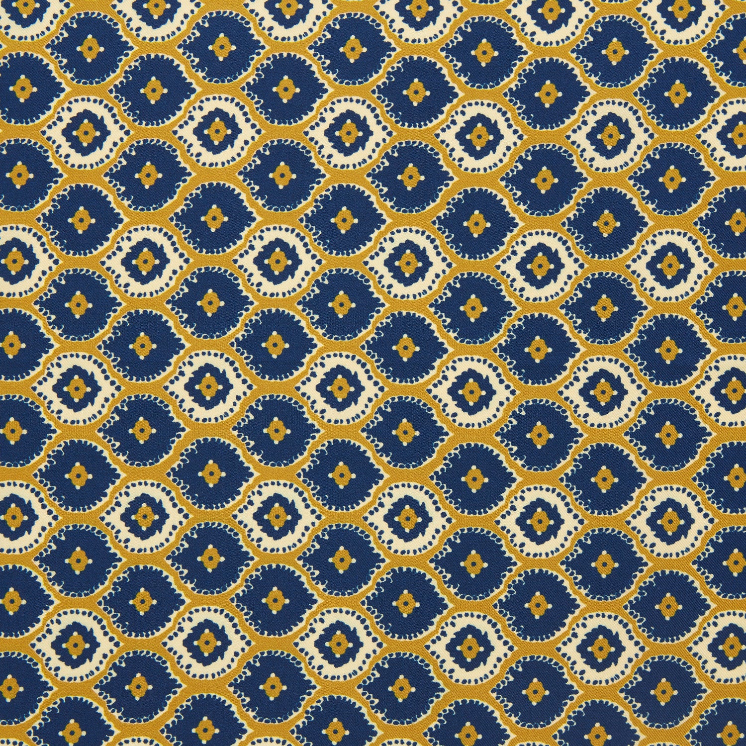 View 3 of product Tan Medallion Print Silk Pocket Square
