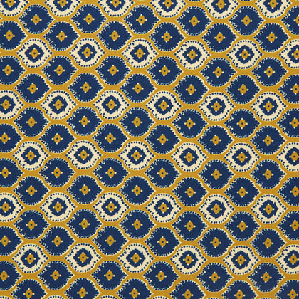 Tan Medallion Print Silk Pocket Square Image 2
