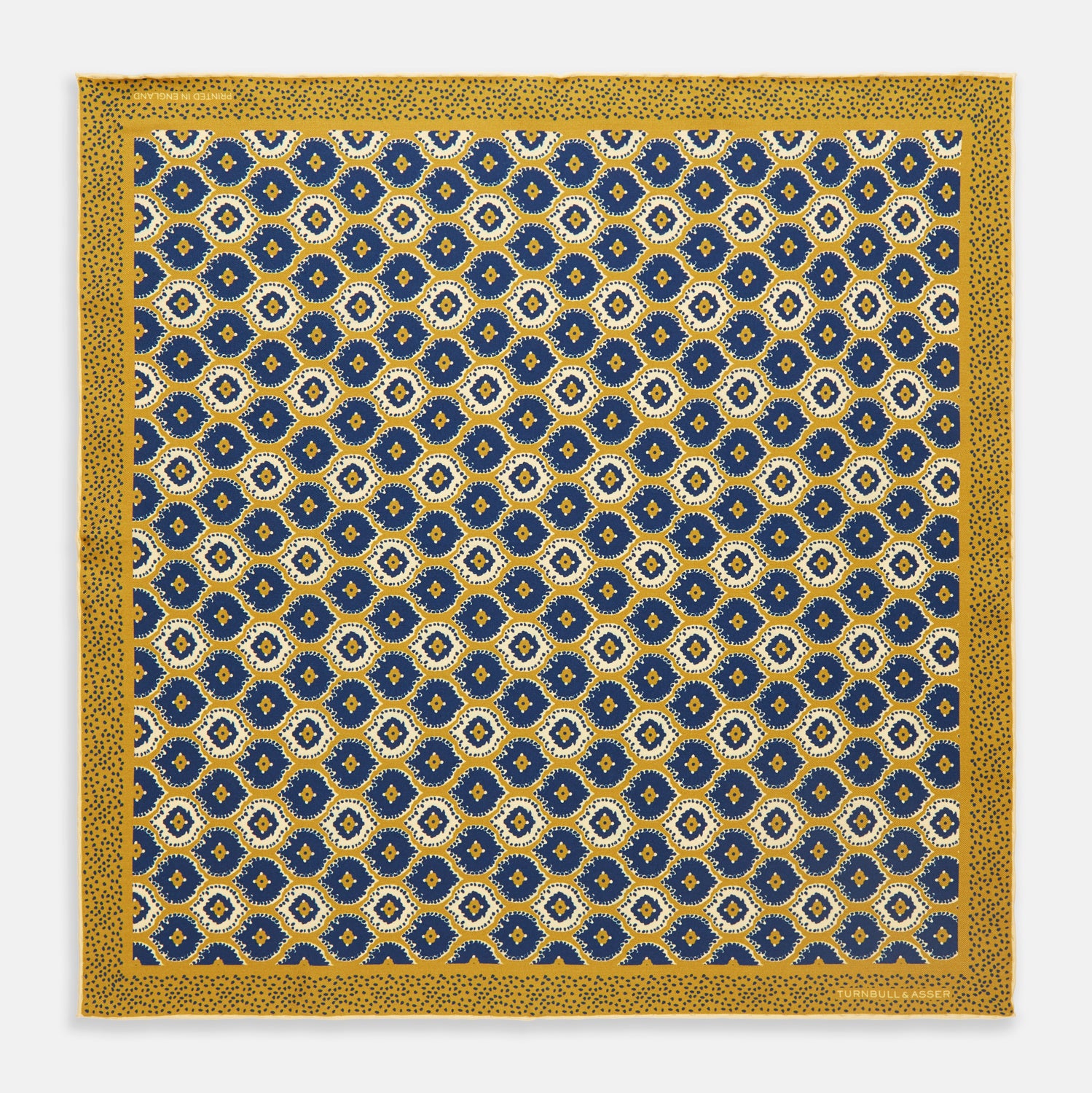 View 1 of product Tan Medallion Print Silk Pocket Square