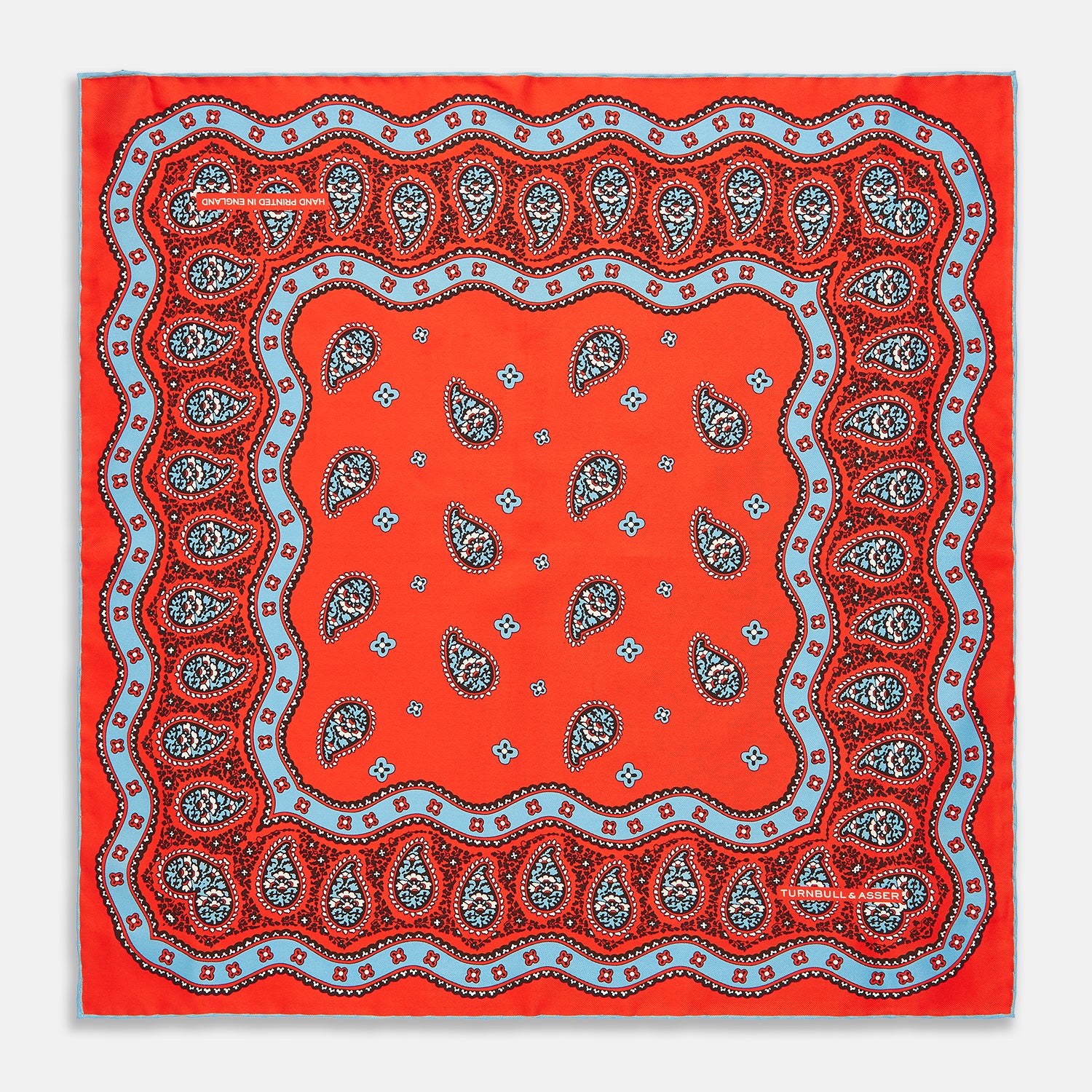 Red Squiggle Paisley Pocket Square