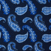 Navy Double-Sided Paisley Silk Pocket Square