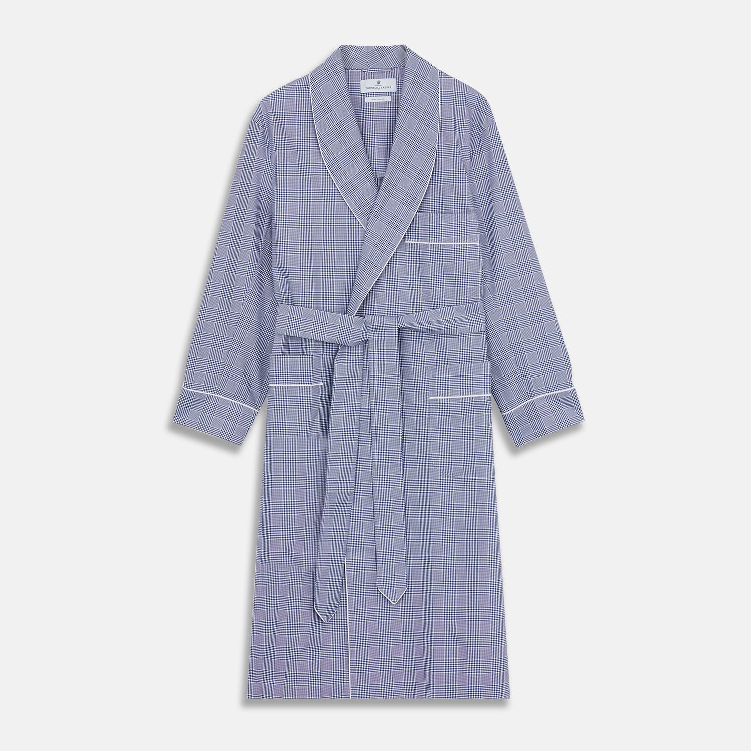 Navy Check Cotton Gown