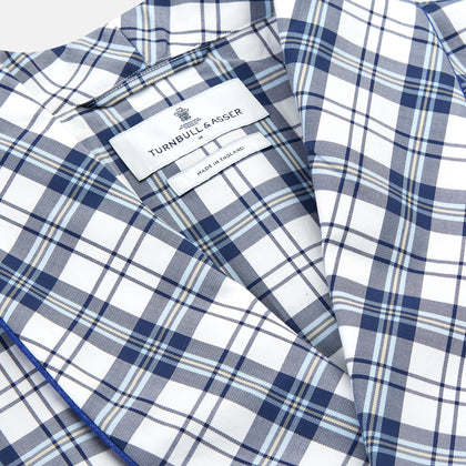 Blue Check Cotton Gown Image 1