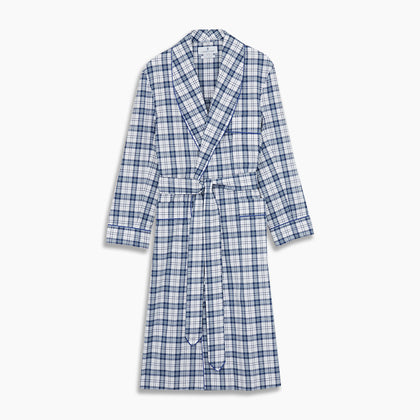 Blue Check Cotton Gown Image 5