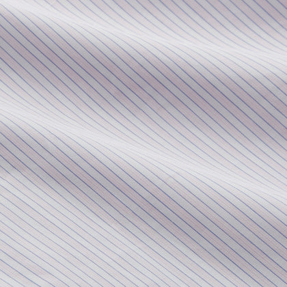 Blue Double Stripe Regular Fit Sea Island Quality Cotton Shirt with T&A Collar and Double Cuffs Image 3