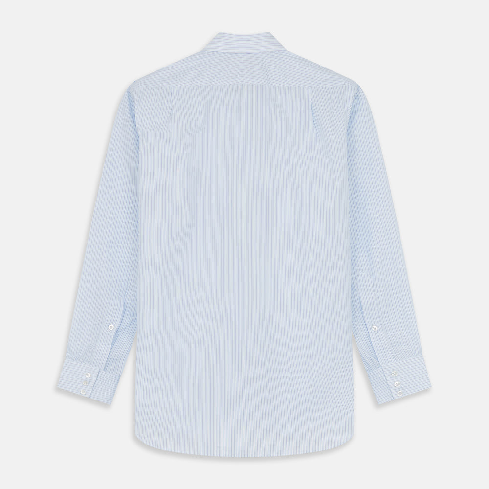 Tonal Blue Stripe Regular Fit Shirt with T&A Collar and 3-Button Cuffs