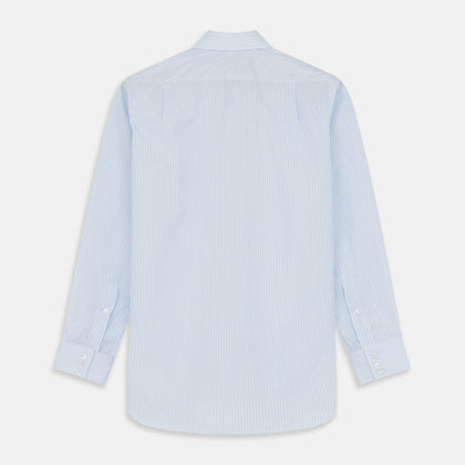 Tonal Blue Stripe Regular Fit Shirt with T&A Collar and 3-Button Cuffs Image 4