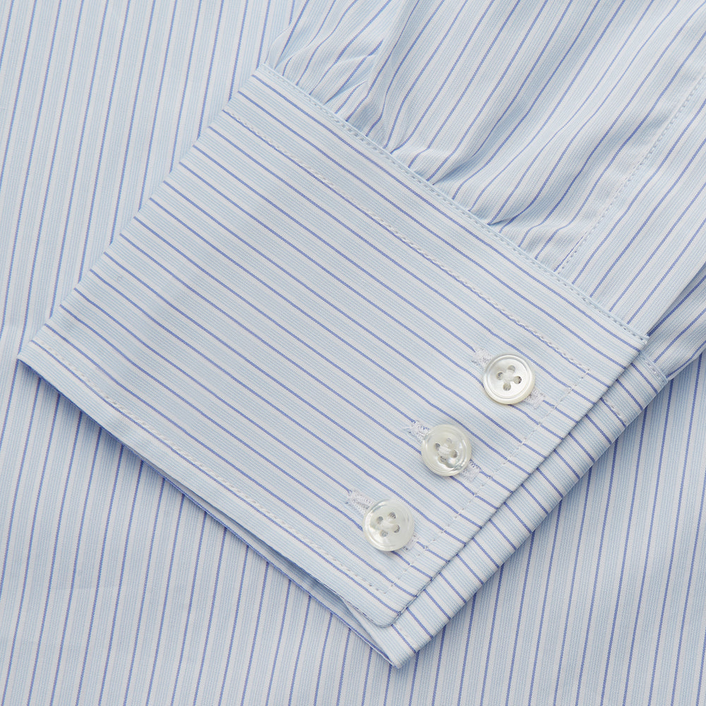 Tonal Blue Stripe Regular Fit Shirt with T&A Collar and 3-Button Cuffs