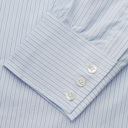 Tonal Blue Stripe Regular Fit Shirt with T&A Collar and 3-Button Cuffs Image 2