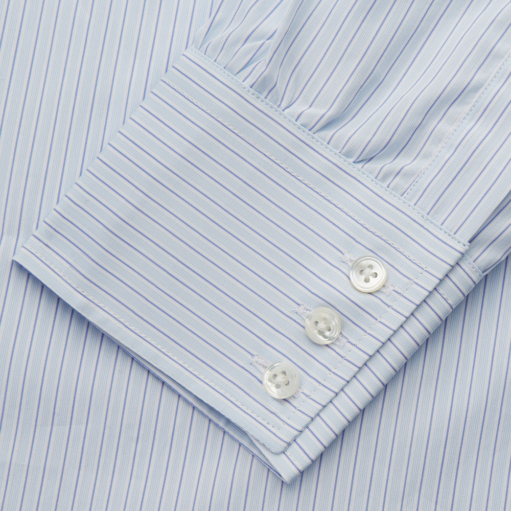 Tonal Blue Stripe Regular Fit Shirt with T&A Collar and 3-Button Cuffs