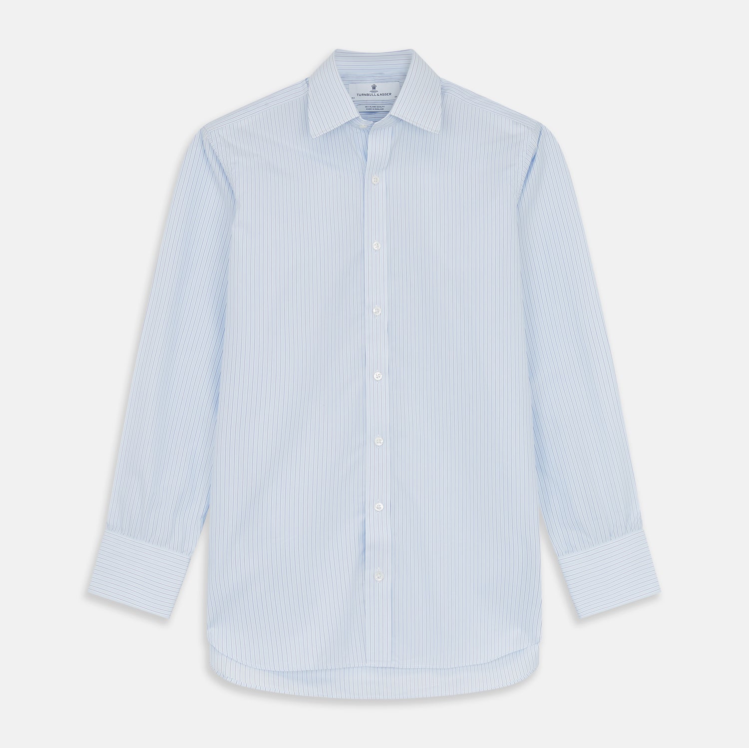 Tonal Blue Stripe Regular Fit Shirt with T&A Collar and 3-Button Cuffs