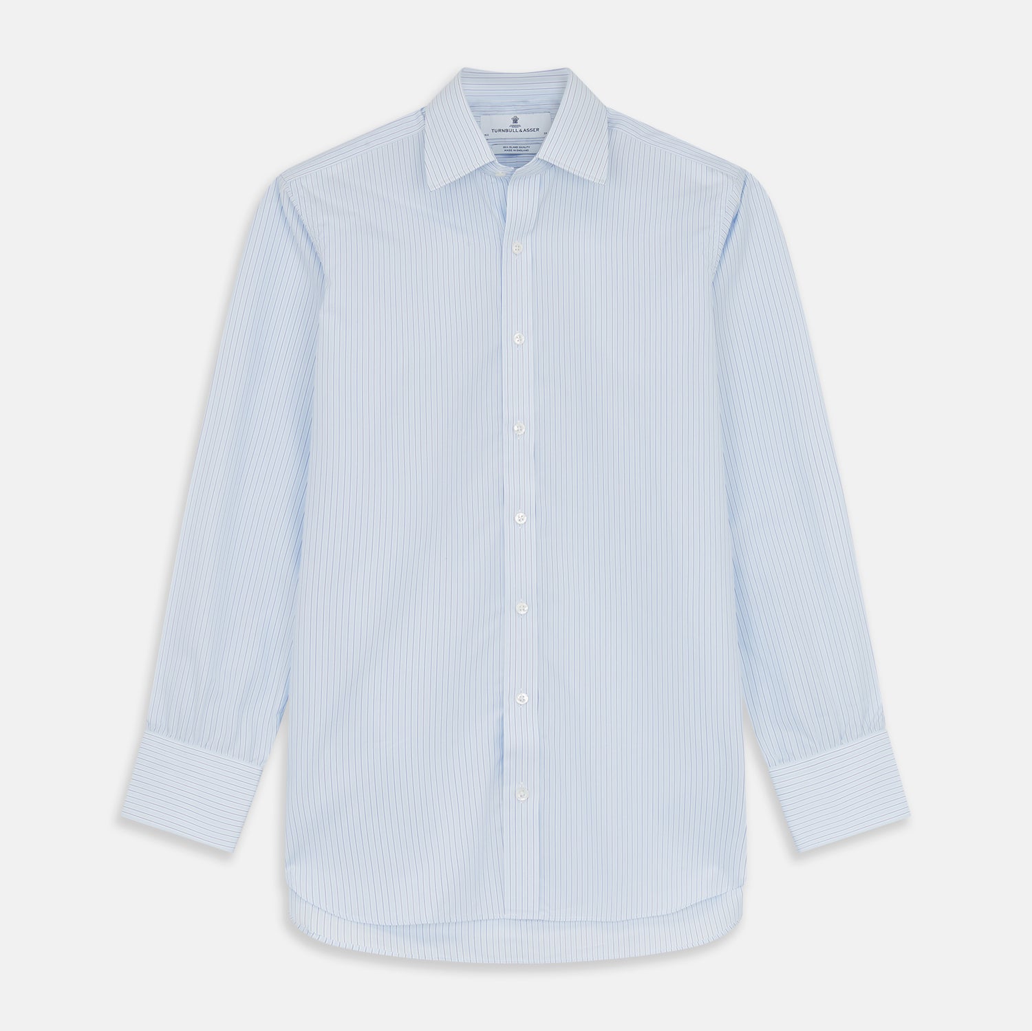 View 1 of product Tonal Blue Stripe Regular Fit Shirt with T&A Collar and 3-Button Cuffs