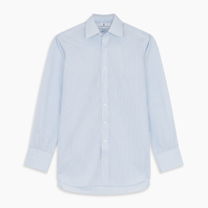 Tonal Blue Stripe Regular Fit Shirt with T&A Collar and 3-Button Cuffs Image 5