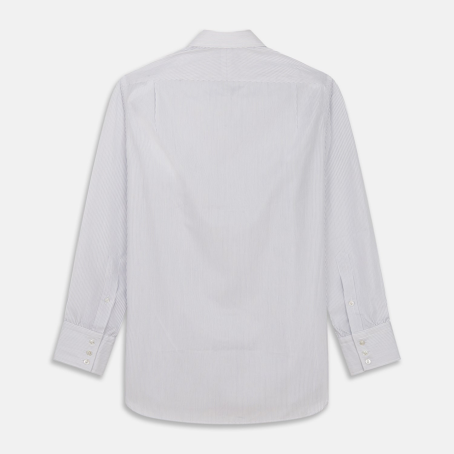 View 5 of product Blue & White Stripe Sea Island Quality Cotton Regular Fit Mayfair Shirt