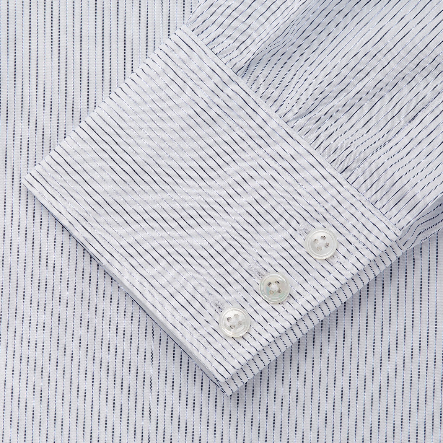 View 3 of product Blue & White Stripe Sea Island Quality Cotton Regular Fit Mayfair Shirt