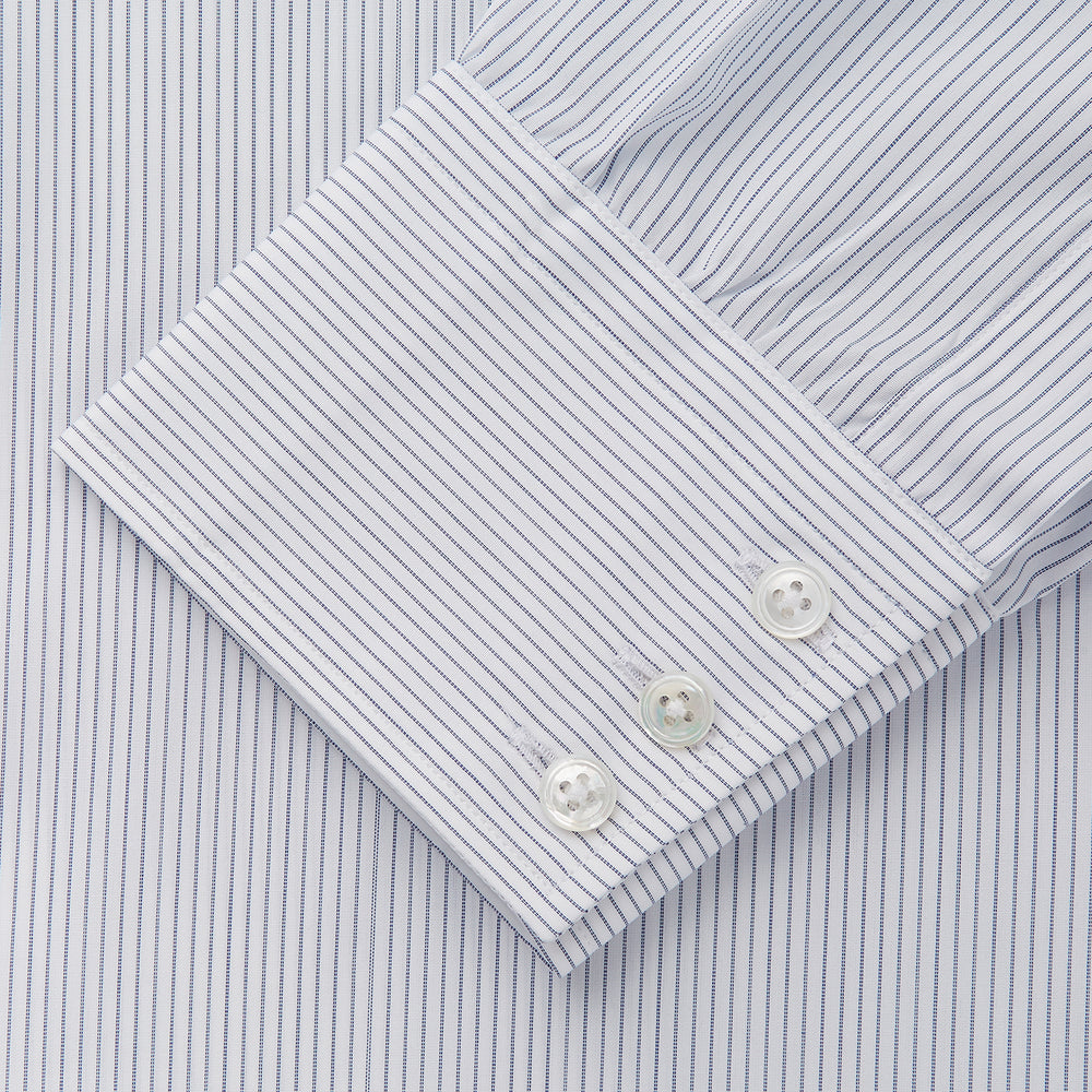 Blue & White Stripe Sea Island Quality Cotton Regular Fit Mayfair Shirt
