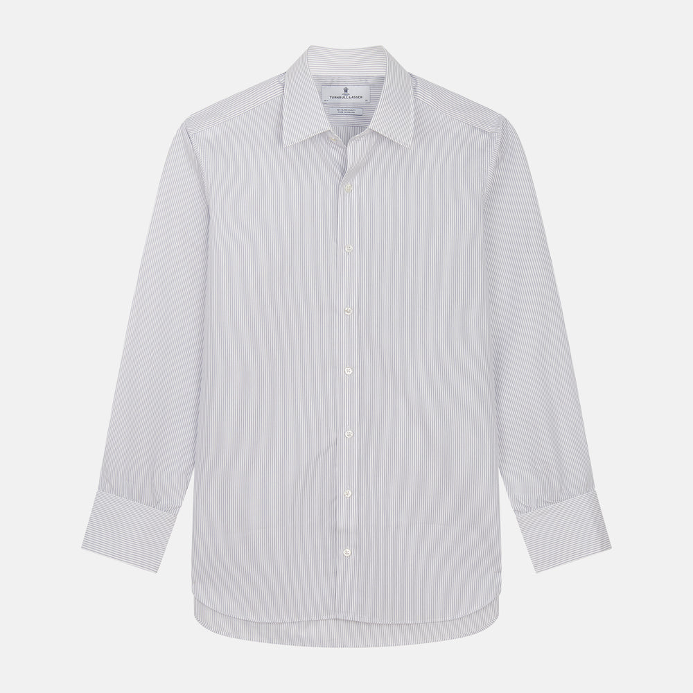 Blue & White Stripe Sea Island Quality Cotton Regular Fit Mayfair Shirt