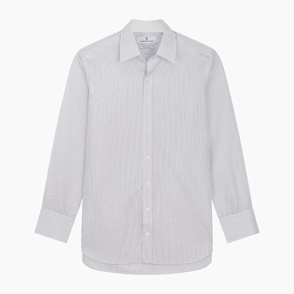 Blue & White Stripe Sea Island Quality Cotton Regular Fit Mayfair Shirt Image 5